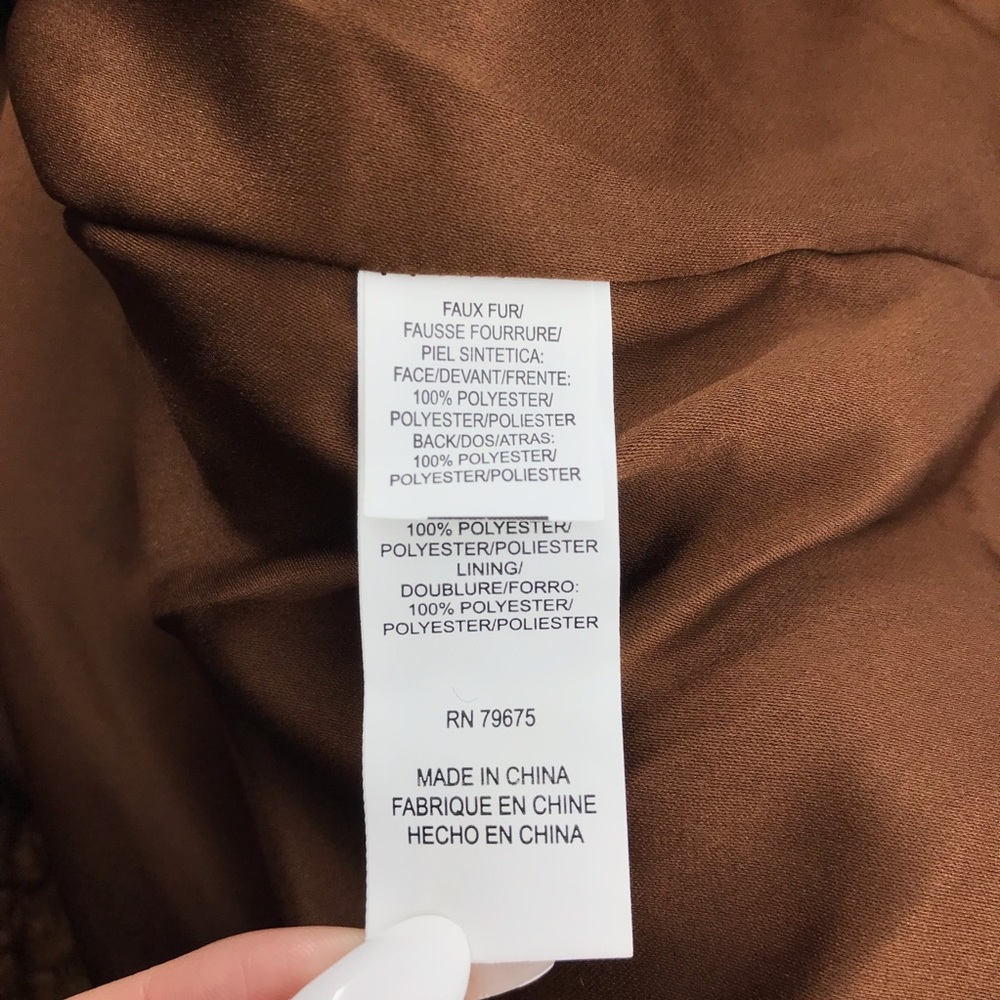 Lucky Brand Pecan Faux Shearling Teddy Snap Button Coat Jacket - Picture 9 of 11